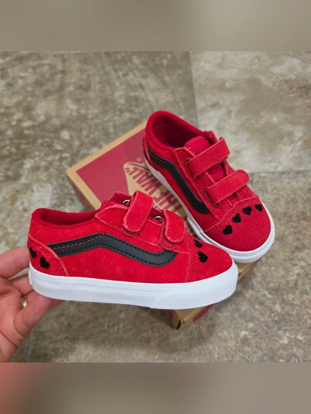 Vans Old Skool Toddler Velcro Shoes / Size 8C